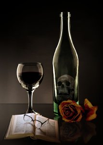 Crâne et rose au vin - Christine SUISSIA