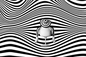 Une femme élégante dans le style Op Art