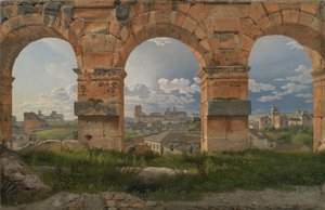Vue à travers trois des arches nord-ouest du troisième étage du Colisée à Rome - Christoffer Wilhelm Eckersberg