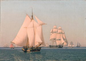 Navires sous voile par une brise légère un après-midi d