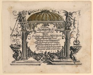 Page de titre, du Neüw Grotteßken Buch (Nouveau Livre Grotesque) - Christoph Jamnitzer