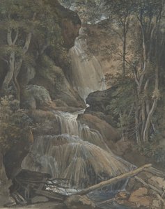 Cascade dans une forêt à Langhennersdorf, 18e-début 19e siècle