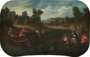 Singerie : Les Pêcheurs, vers 1739