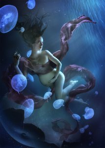 Une maternité sous-marine éthérée