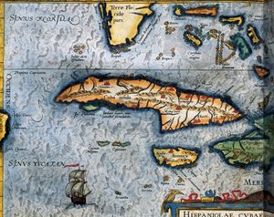 Carte de la mer des Caraïbes par Christophe Plantin