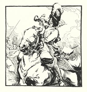 Clairon des Scots Greys, dessin pour une publicité pour les cigarettes Greys de Major Drapkin & Co - Christopher (after) Clark
