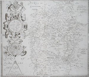 Carte du Wiltshire, gravée par William Web, publiée en 1645 - Christopher (after) Saxton