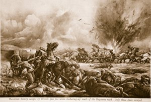 Une Batterie Bavaroise prise par le Feu des Canons Britanniques en se préparant au sud de la route de Bapaume - Christopher Clark