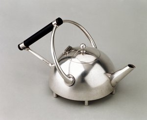 Théière hémisphérique sur six pieds, fabriquée par James Dixon & Son, 1880