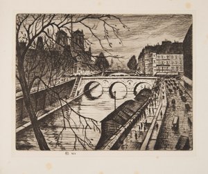 Notre Dame, Les Quais de Paris, pub. 1931 - Christopher Richard Wynne Nevinson