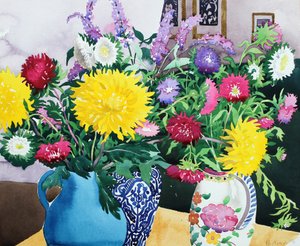 Intérieur avec des asters