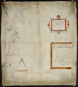 Carte des manoirs de Bayford et Goodmanston à Murston et Sittingbourne, co. Kent: 1590