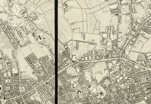 (détail) de la zone autour de Pentonville, de la carte de Londres, d