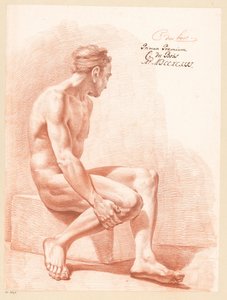 Nu masculin assis, vu de côté (1er prix 1794)