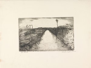 Paysage avec canal - Cino Bozzetti