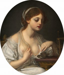 Fille avec des oiseaux