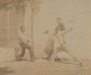 Edmund Quinn en escrime, années 1880