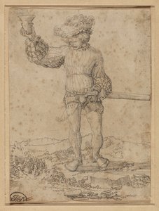 Soldat mercenaire dans un paysage - Circle of Wolf Huber