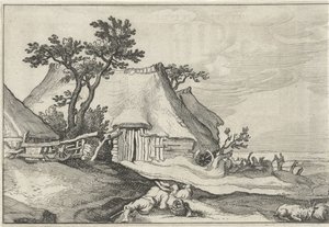 Ferme et berger avec moutons et chèvre - Claes Jansz. Visscher (II)