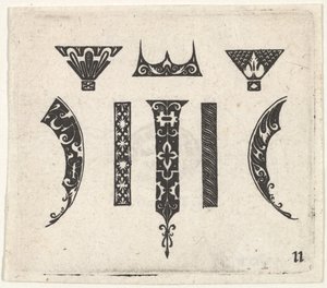 Gravure en noir avec huit motifs, ca. 1620