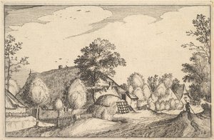 Route de village, planche 12 de Regiunculae et Villae Aliquot Ducatus Brabantiae - Claes Jansz Visscher