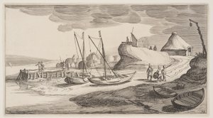 Bateaux à terre près d