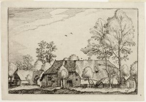 Grande ferme, planche dix après Images de fermes, de maisons de campagne et de villages rustiques (Praediorum villarum et rusticarum casularum icones) - Claes Jansz. Visscher II