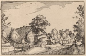 Route de village - Claes Jansz Visscher after Lucas van Doetechum after Master of the Small Landscapes after Johannes