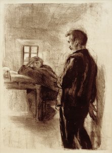 Homme et moine dans une cellule