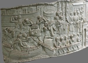Les galères romaines. Détail du relief de la colonne de Trajan