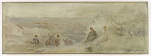 Esquisse pour la mairie de Montreuil-sous-Bois : Paysage - Repos sous les arbres, en 1892