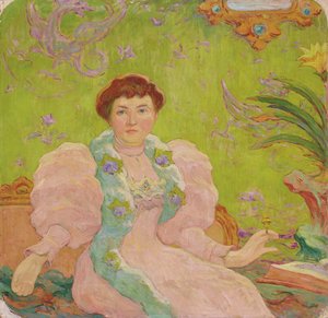 Jeune femme à la robe rose, vers 1893 - Claude Emile Schuffenecker