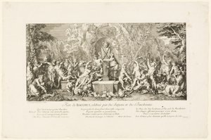 Fête de Bacchus célébrée par les satyres et les bacchantes