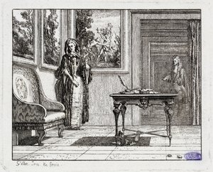 Vignettes des Fables de La Motte. Les Grillons (Livre II, fable 19) - Claude Gillot