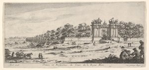 Vue de la porte de la résidence de la Reine Mère, de la série Vues et nouvelles..., vers 1644 - Claude Goyrand