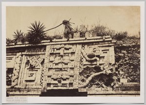 Palais des Nonnes à Uxmal (détail de la façade du serpent) - Claude Joseph Désiré Charnay