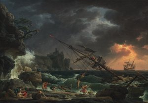 Un naufrage en mer agitée (Tempête) - Claude Joseph Vernet