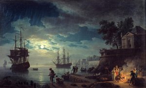 Pêche au clair de lune - Claude Joseph Vernet