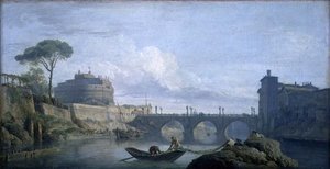 Vue du pont et du château Saint-Ange, Rome, c.1748