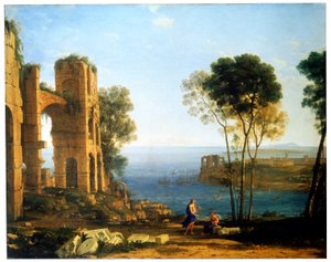 Vue côtière avec Apollon et la Sibylle de Cumes, entre 1645 et 1649 - Claude Lorrain