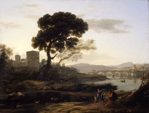 Paysage près de Rome avec vue sur le Ponte Molle - Claude Lorrain