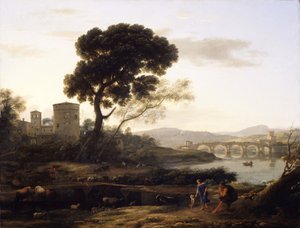 Paysage près de Rome avec vue sur le Ponte Molle, 1645
