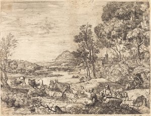 Berger et bergère conversant - Claude Lorrain