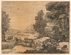 Berger et bergère conversant dans un paysage - Claude Lorrain