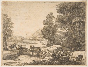 Berger et bergère conversant dans un paysage - Claude Lorrain