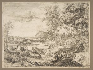Berger et bergère conversant dans un paysage - Claude Lorrain
