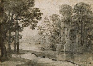 Moulin à eau parmi les arbres - Claude Lorrain