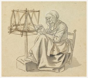 Une vieille femme filant