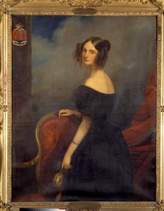 Portrait de la duchesse de Valencay, comtesse de Talleyrand Périgord née Anne Louise de Montmorency (1810-1855) par Claude Marie Dubufe (1790-1864). 19e siècle