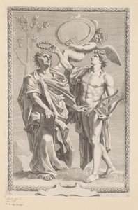 Apollon couronne Publius Vergilius Maro (Page de titre pour : Publius Vergilius Maro, Publii Virgilii Maronis Opera, 1641)